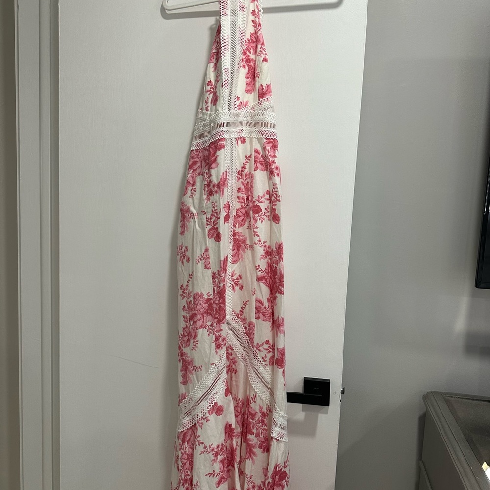 NBD Floral Maxi Dress - Pink and White
